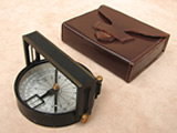 Vintage Hilger & Watts handle compass/clinometer with leather case